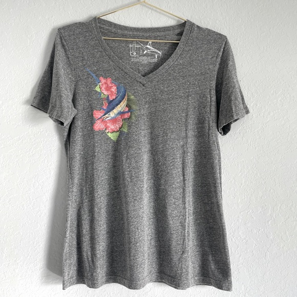 {Guy Harvey} Women’s V-Neck Tee - Picture 1 of 4